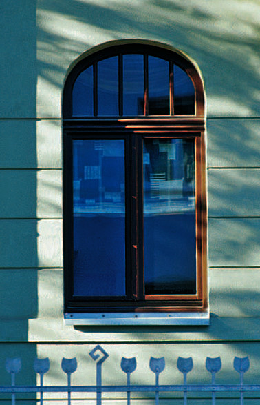 Stadtvilla Zwickau Rundbogenfenster mit Sprossen